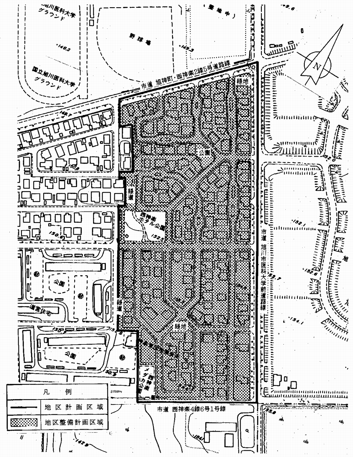 旭川市ウッドタウン緑が丘地区計画計画図
