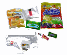 お菓子、パンなどの袋、外装フィルムの写真