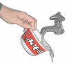 プラスチック容器を洗っているイラスト