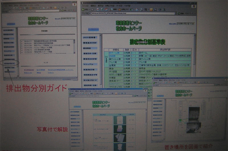 社内ウエブページの写真