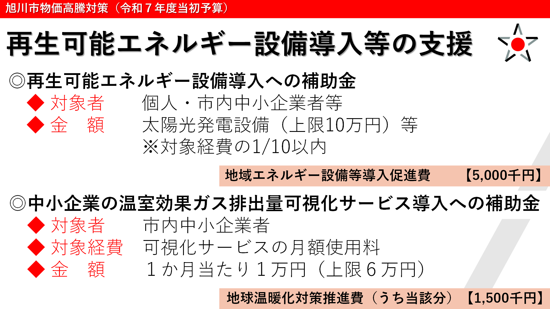 再生可能エネルギー設備導入等の支援