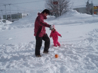 パパあそぼ！雪遊び