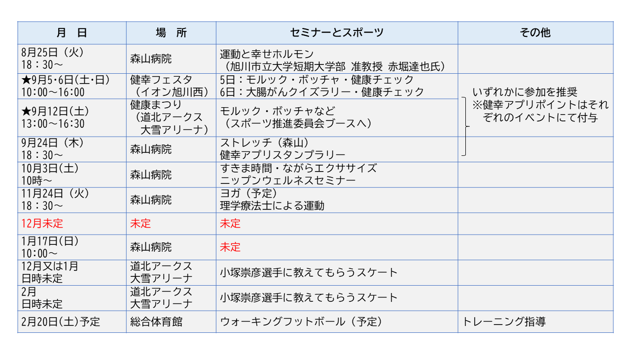 スケジュール