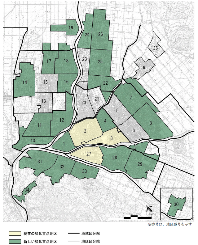 緑化重点地区位置図