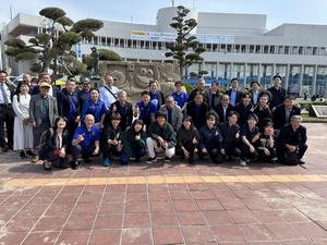 記念砂像前集合写真