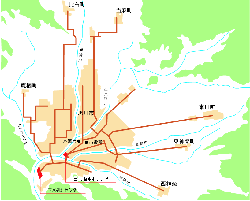 下水処理区域の図