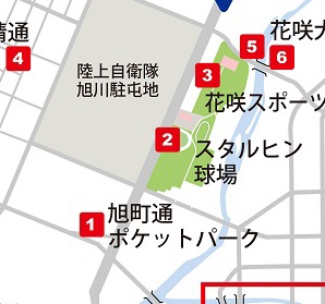 スタルヒン像位置図